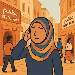 Fatima looking for restaurant