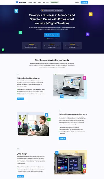 Modern business website with clean design and professional layout showcasing our web development work